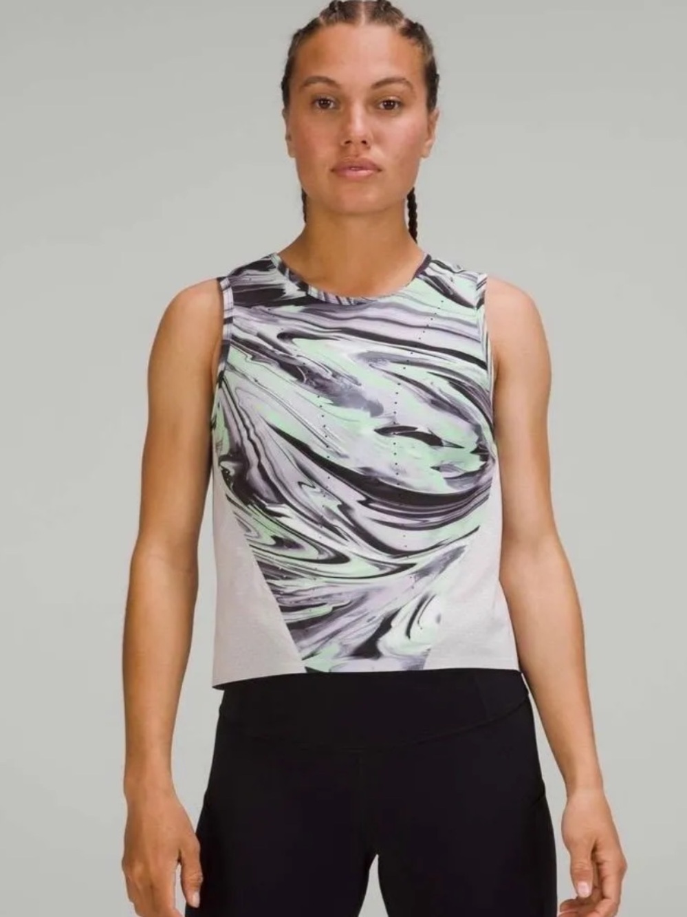Lululemon Swift Ventilated Running Tank Top Paint Glide Warp Multi